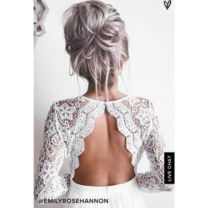 New! Lulu’s Boho White Dress with Lace Sleeves